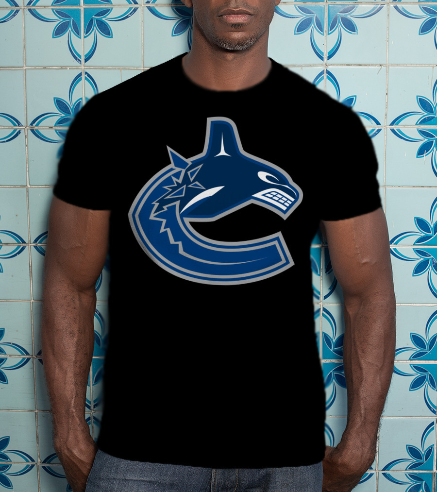 Vancouver Canucks Orca NHL Logo Crest T-Shirt