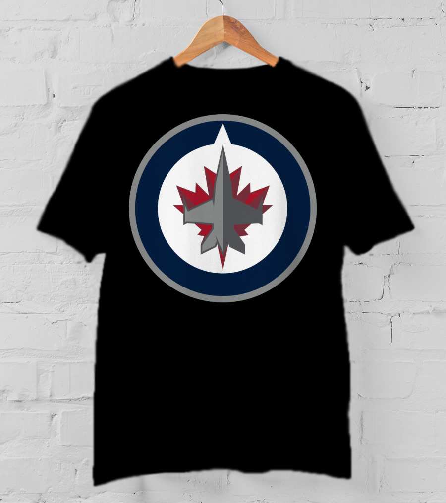 Winnipeg Jets Circle Logo With Jet And Maple Leaf T-Shirt