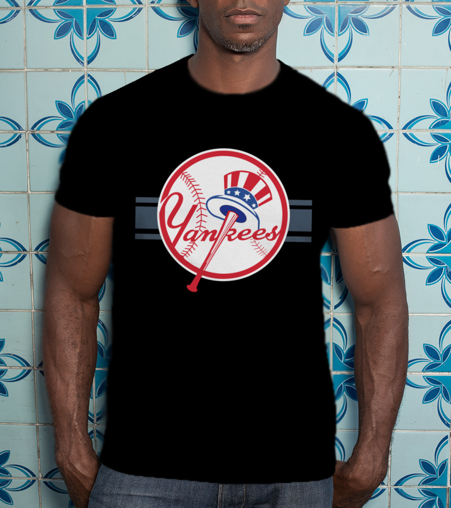 Yankees Patriotic Hat Baseball Emblem T-Shirt