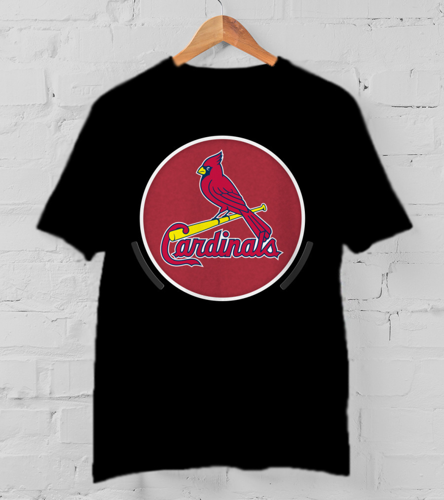 St Louis Cardinals Baseball Logo Red Bird Bat T-Shirt