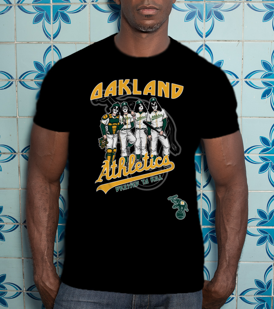 Oakland Athletics Dressed To Kill KISS Style Baseball Players T-Shirt