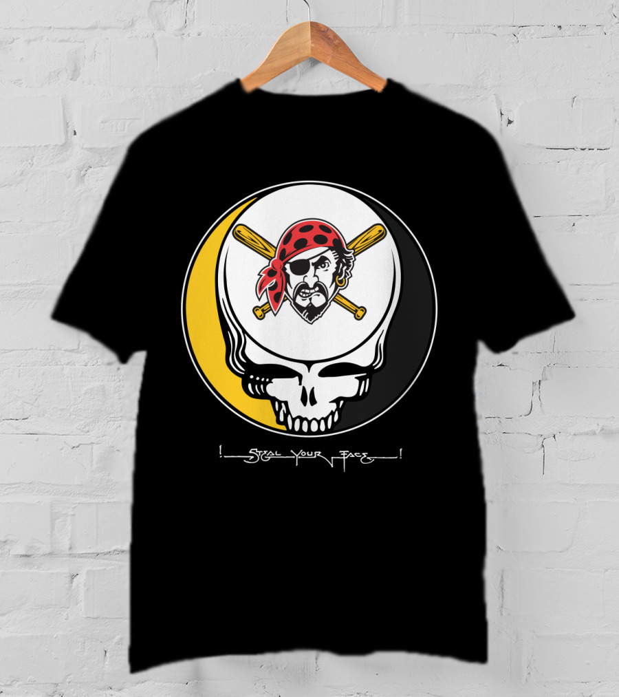 Grateful Dead Steal Your Face Pittsburgh Pirates Skull T-Shirt