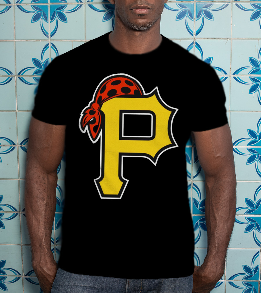 Pittsburgh Pirates Logo With Pirate Hat And Yellow P T-Shirt
