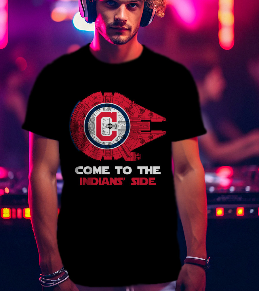 Come To The Indians' Side Millennium Falcon Crossover T-Shirt