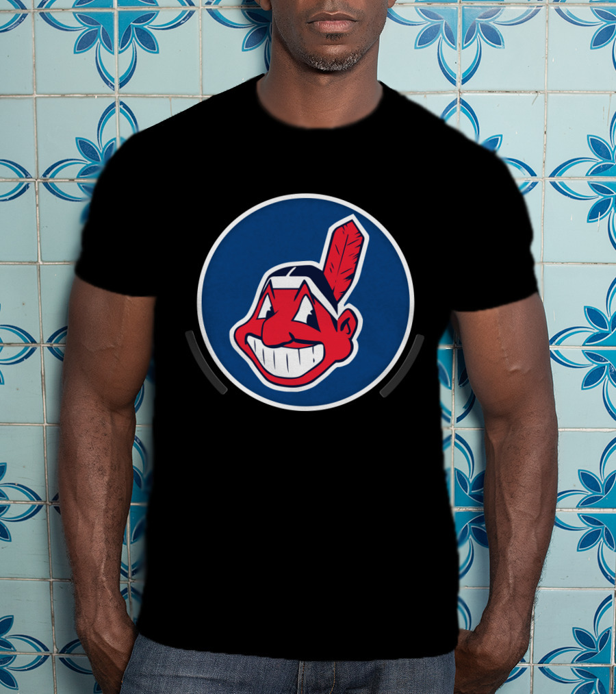 Cleveland Indians Chief Wahoo Icon Blue Circle T-Shirt