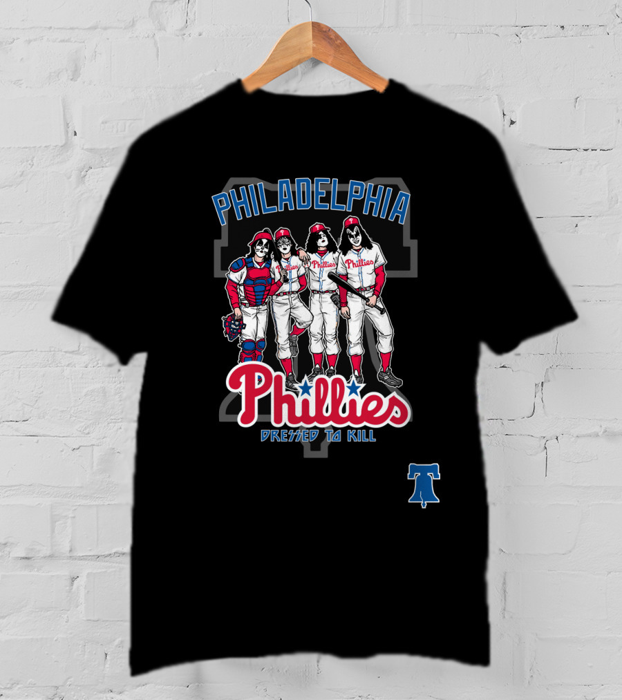 Philadelphia Phillies KISS Dressed To Kill Players Comic Mashup T-Shirt