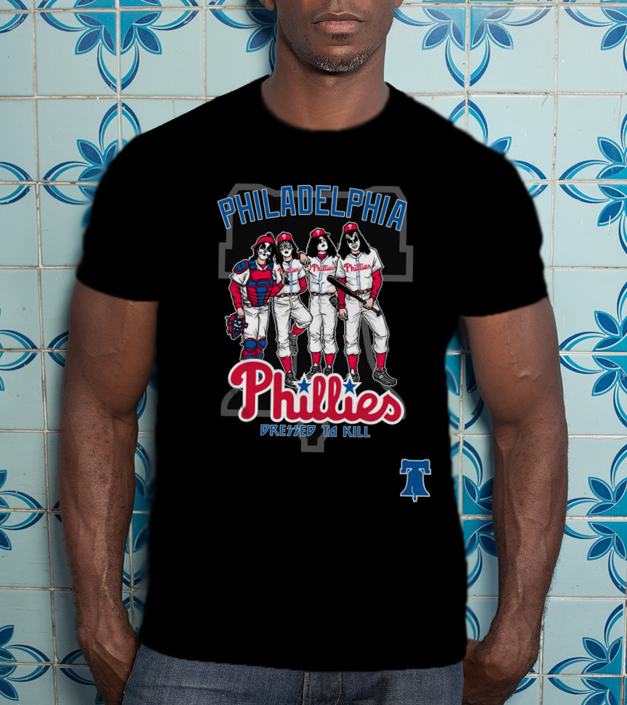 Philadelphia Phillies KISS Dressed To Kill Players Comic Mashup T-Shirt