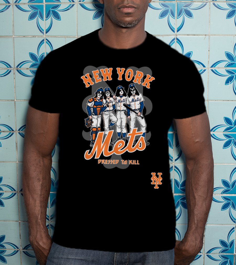 New York Mets Dressed To Kill KISS Collaboration T-Shirt