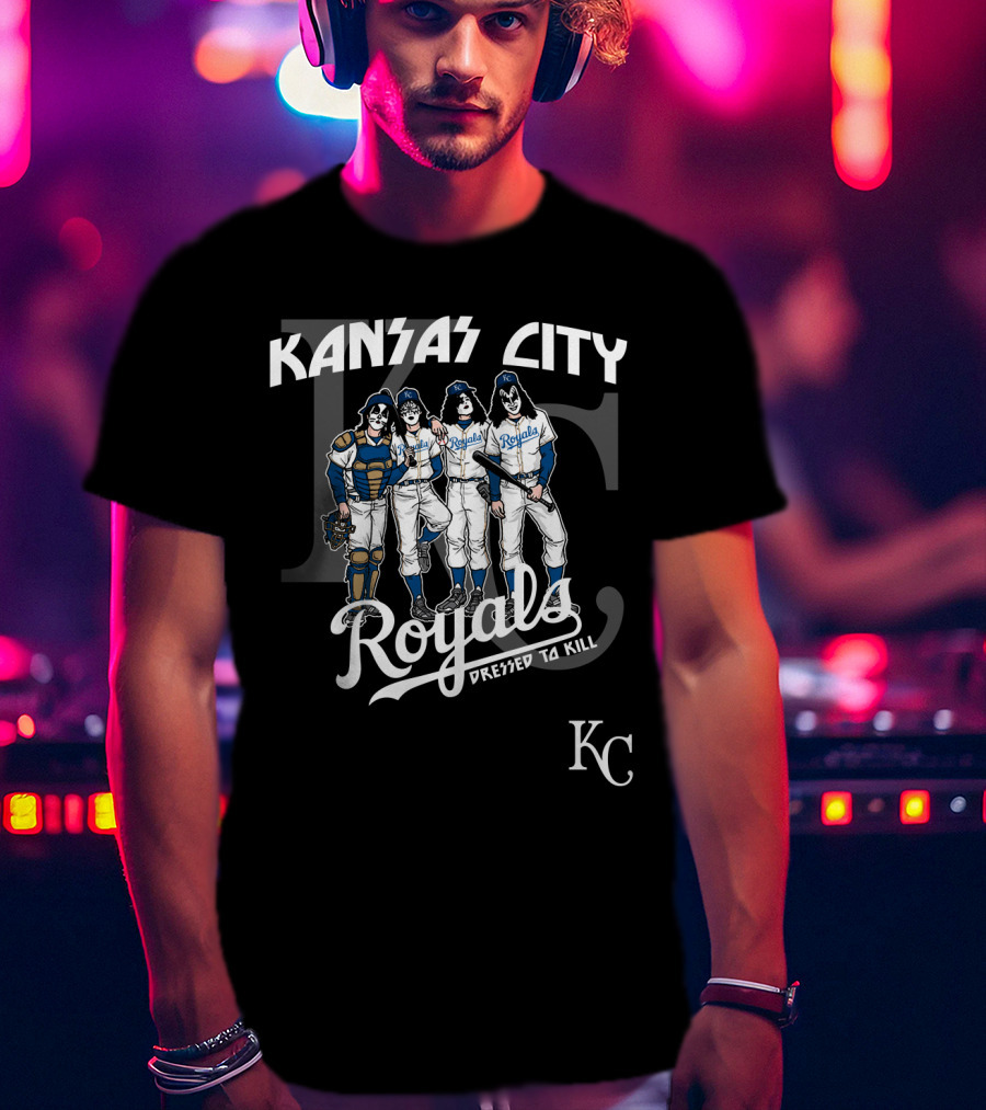 KISS Kansas City Royals Dressed To Kill KC T-Shirt
