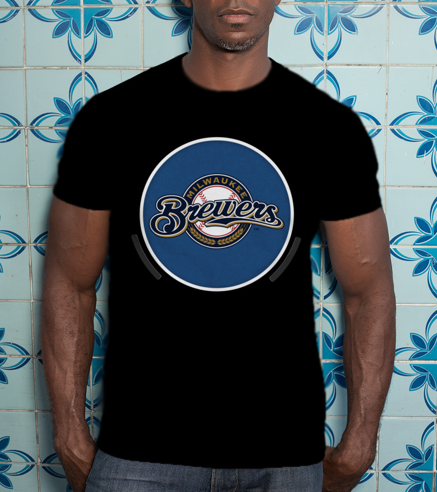 Milwaukee Brewers Baseball Logo With Wheat And Ball T-Shirt