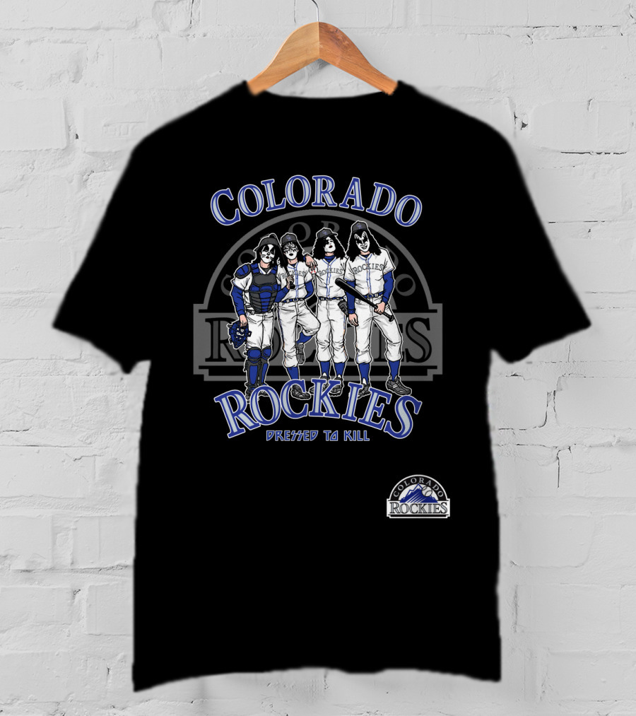 Colorado Rockies KISS Dressed To Kill Baseball T-Shirt