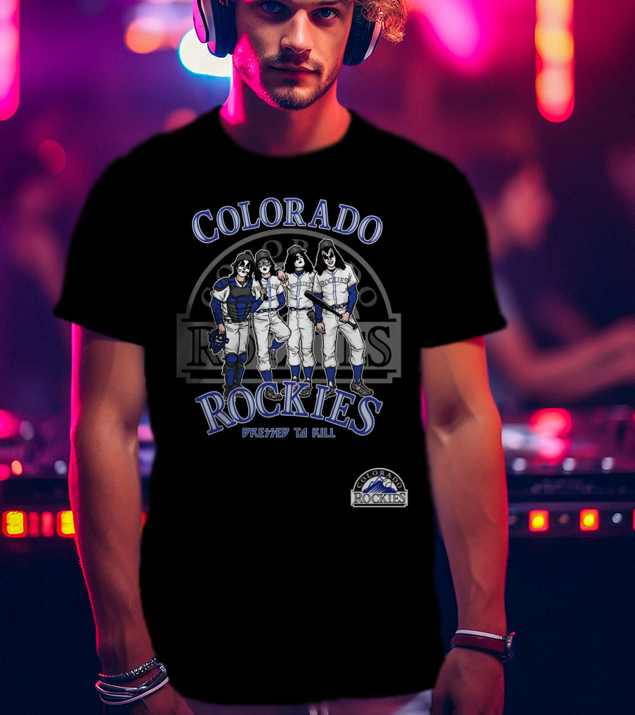 Colorado Rockies KISS Dressed To Kill Baseball T-Shirt