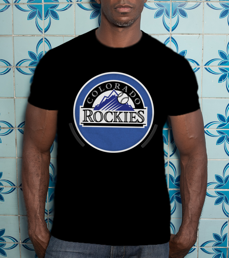 Colorado Rockies Logo Baseball Mountain T-Shirt