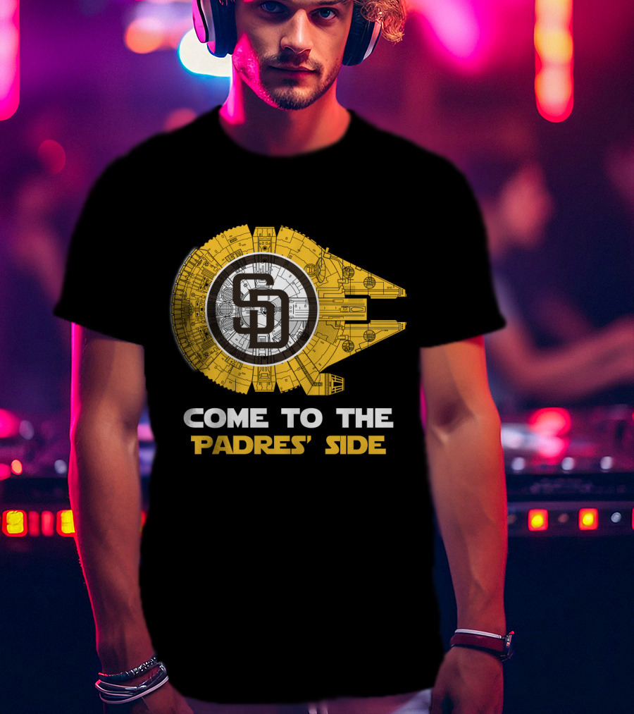 Come To The Padres' Side San Diego Padres Millennium Falcon T-Shirt