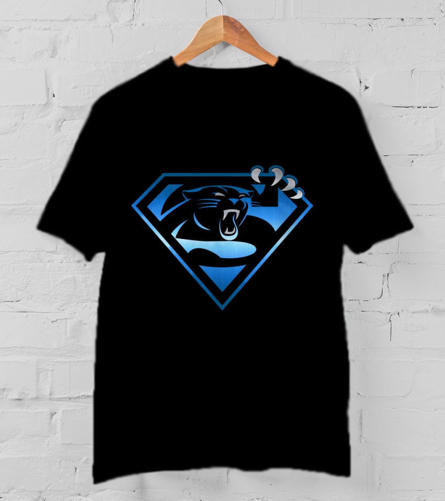Carolina Panthers Superman Logo Combination T-Shirt