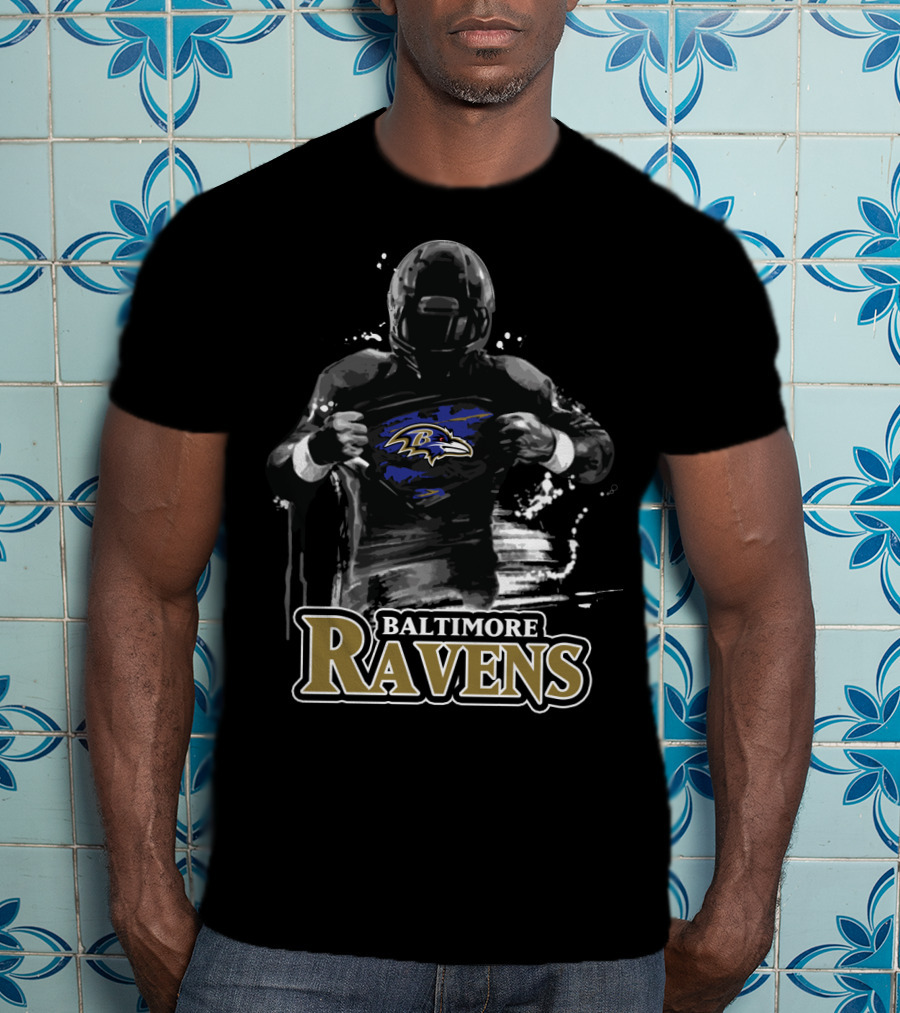 Baltimore Ravens Superhero Football Player T-Shirt