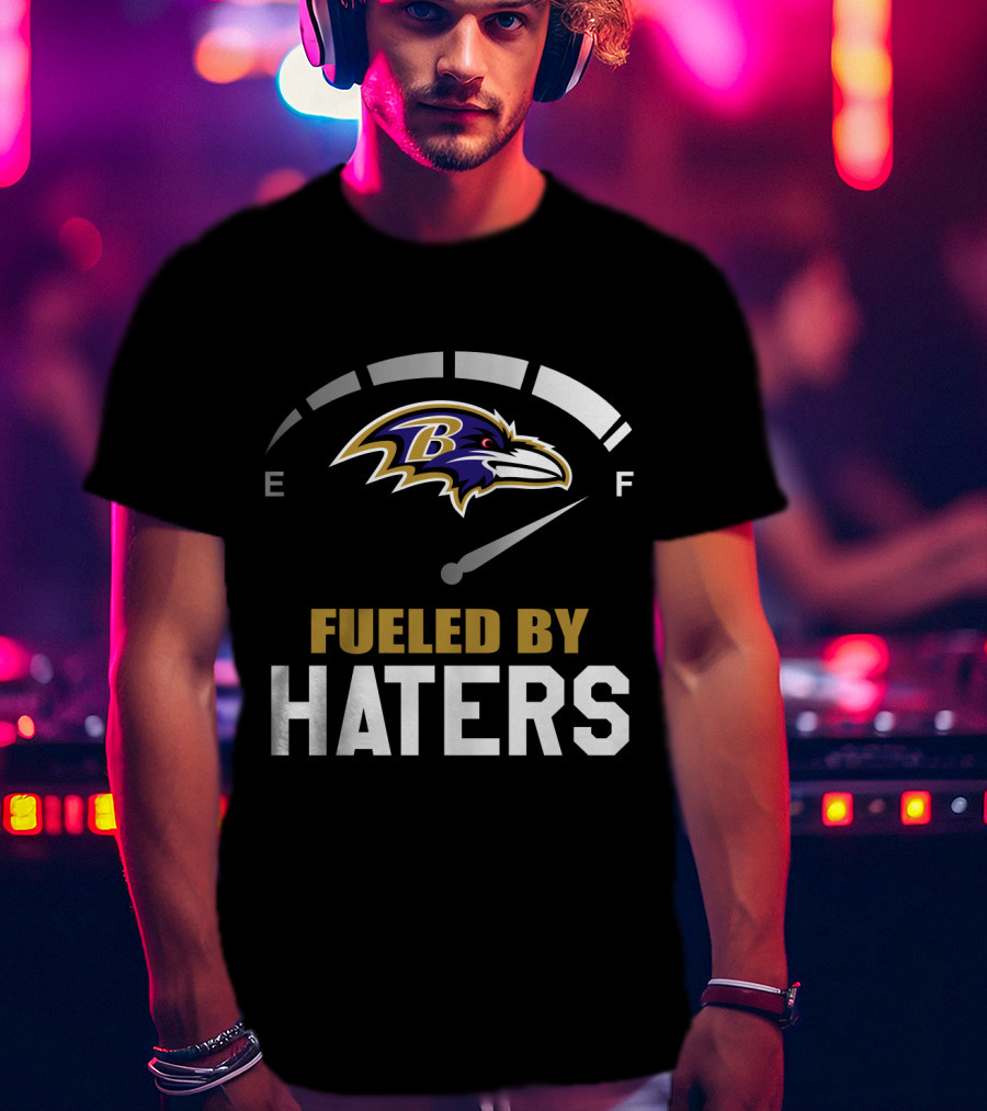 Fueled By Haters Baltimore Ravens Logo Fuel Gauge T-Shirt