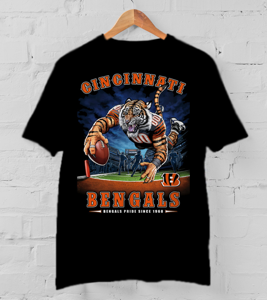Cincinnati Bengals Pride Since 1968 Football Tiger End Zone Nfl T-Shirt