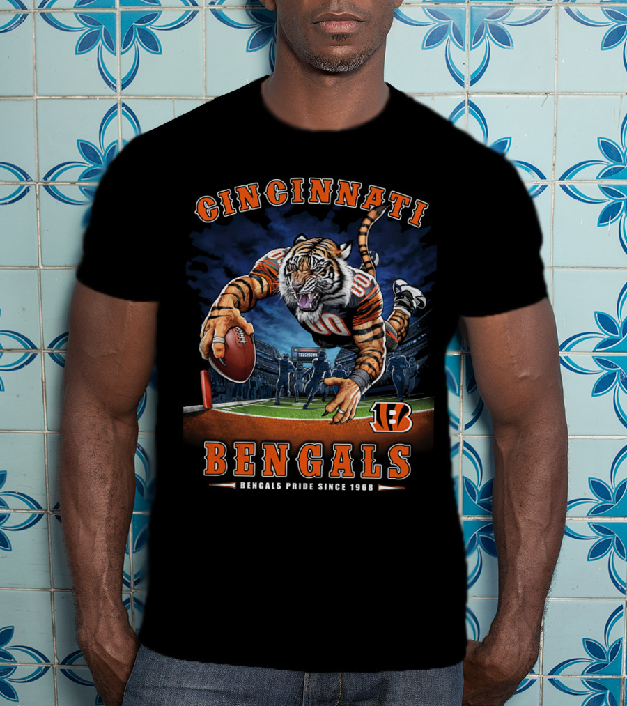 Cincinnati Bengals Pride Since 1968 Football Tiger End Zone Nfl T-Shirt