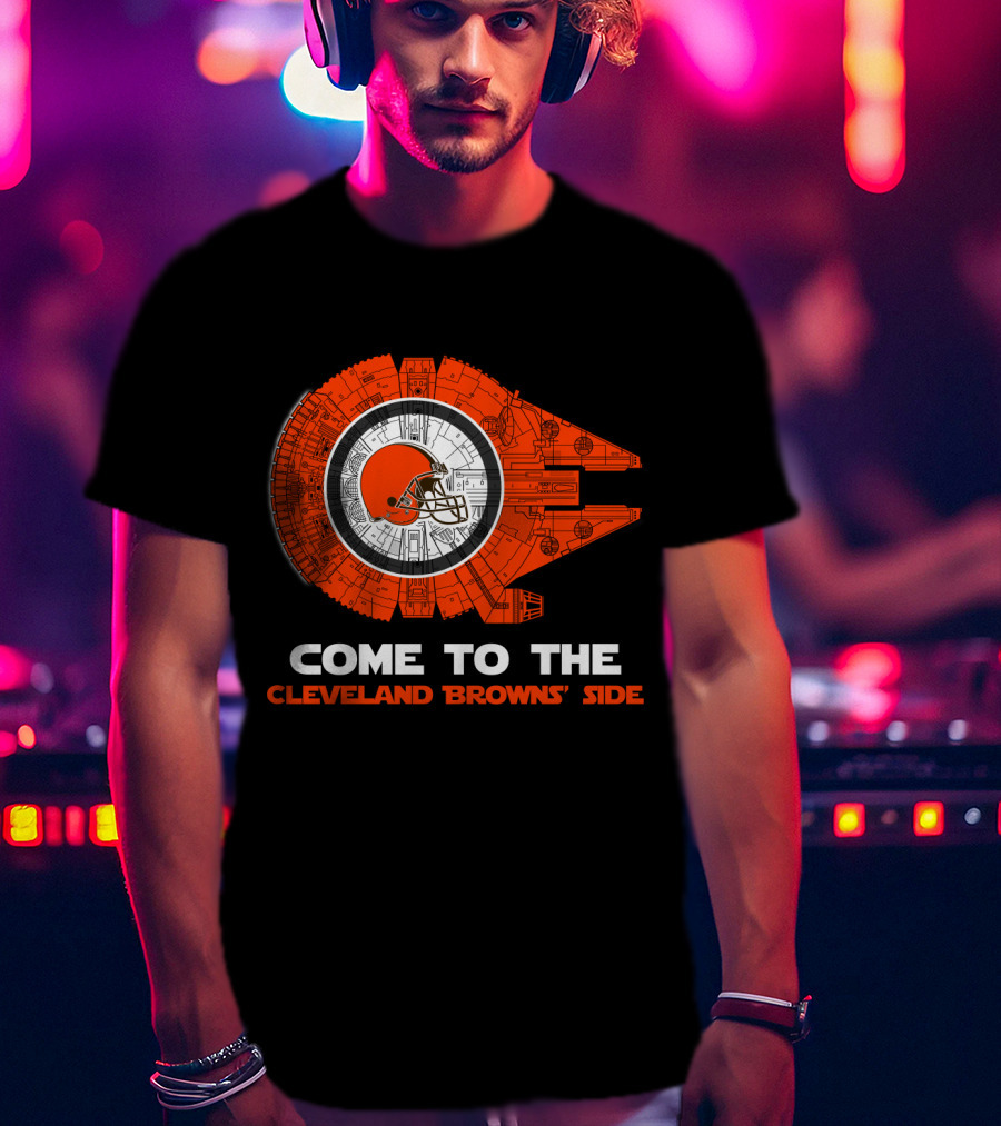 Come To The Cleveland Browns' Side Millennium Falcon T-Shirt