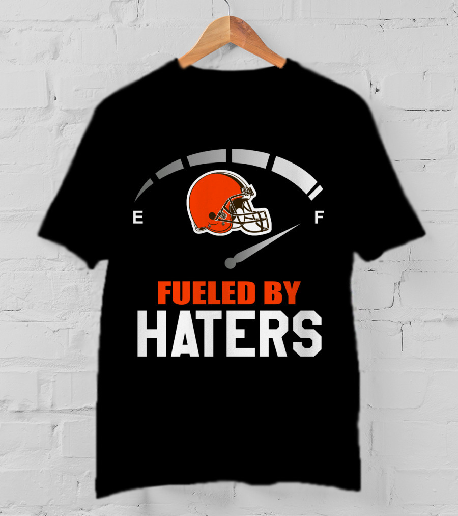 Cleveland Browns Helmet Fueled By Haters Football Fanatics T-Shirt