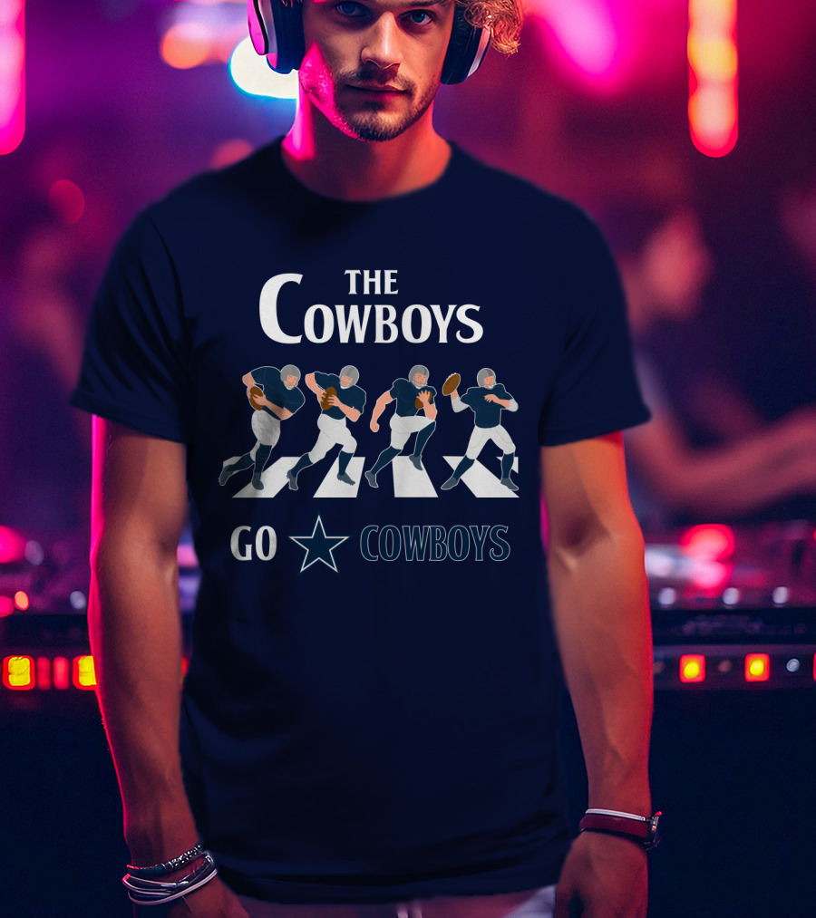 The Cowboys Go Cowboys Star Football Players Crossing T-Shirt