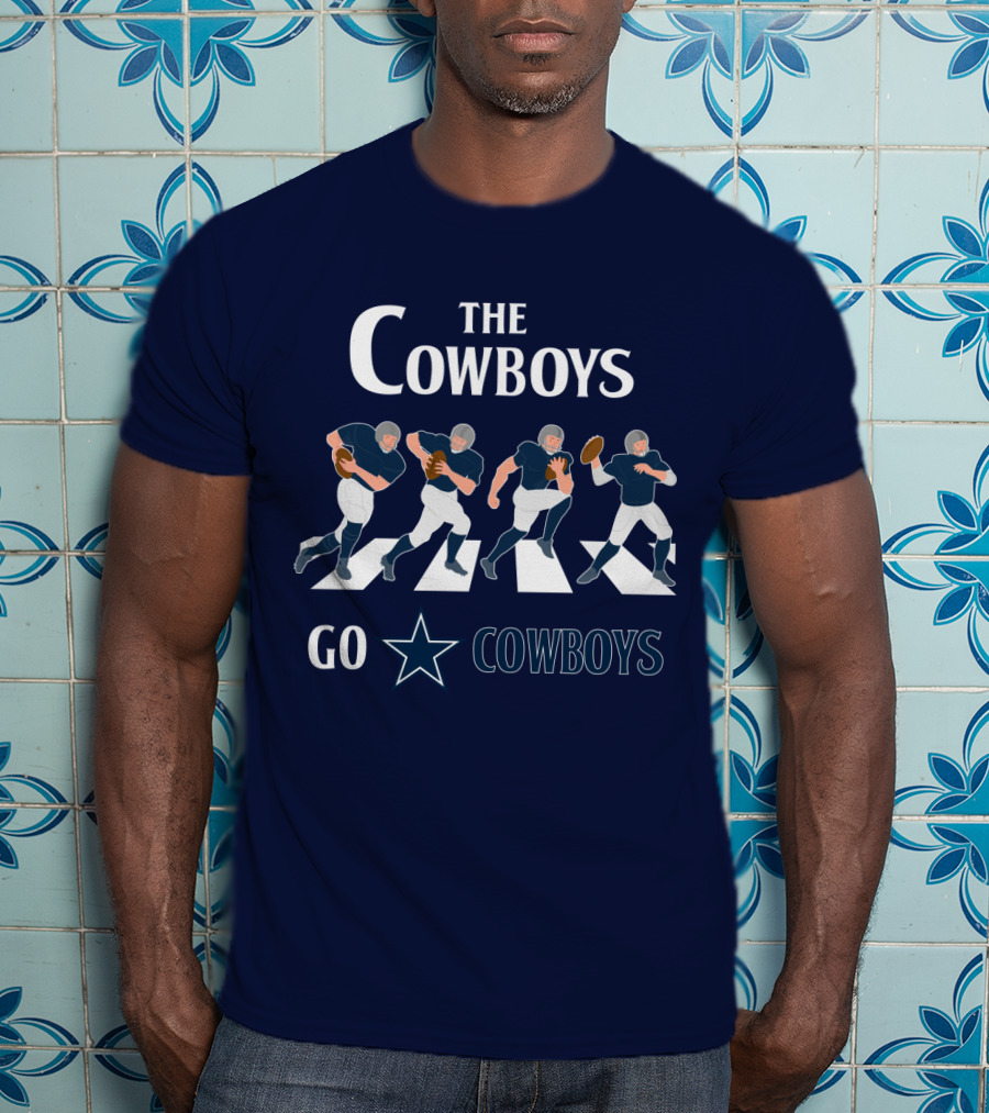 The Cowboys Go Cowboys Star Football Players Crossing T-Shirt