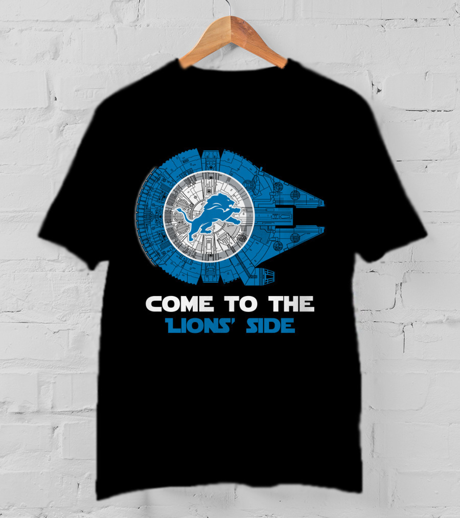 Come To The Lions' Side Millennium Falcon Detroit Lions T-Shirt