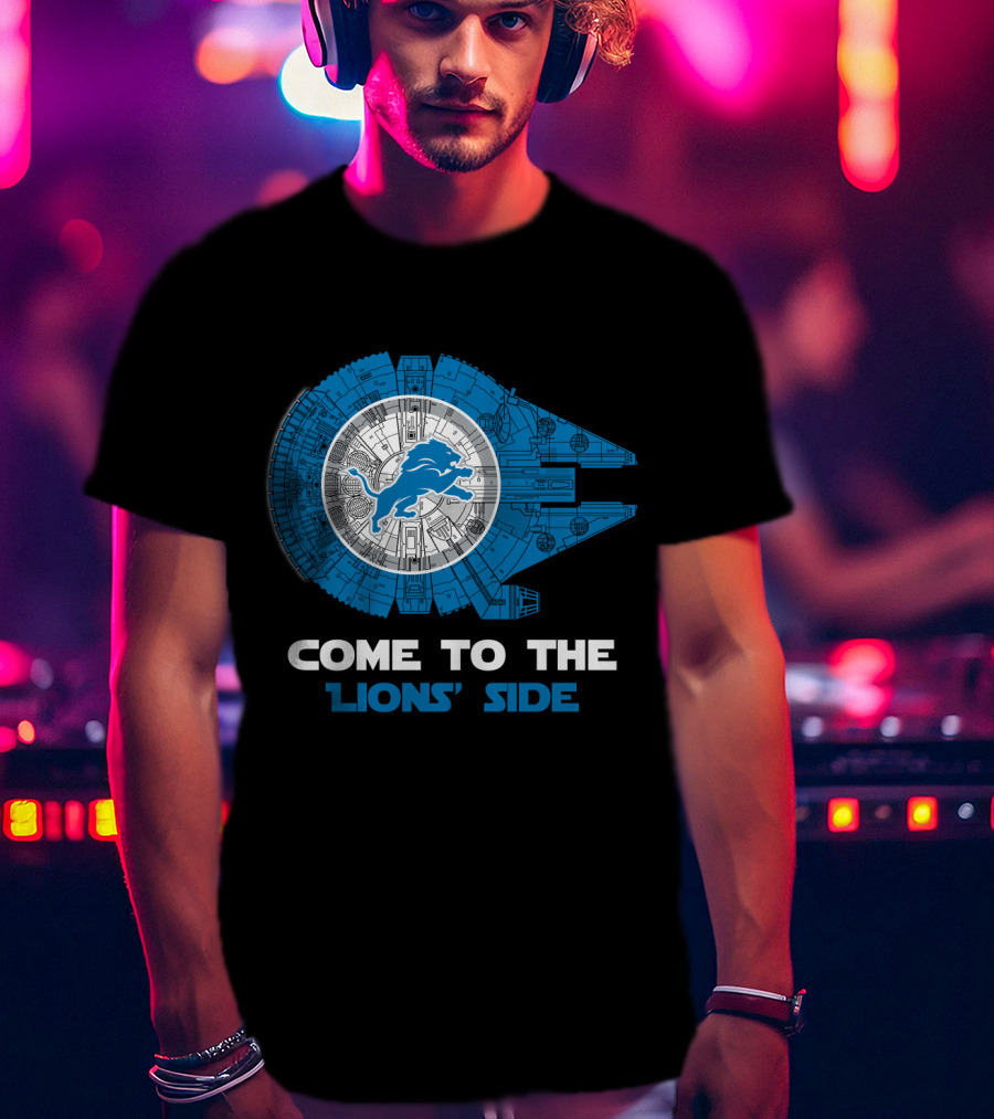 Come To The Lions' Side Millennium Falcon Detroit Lions T-Shirt