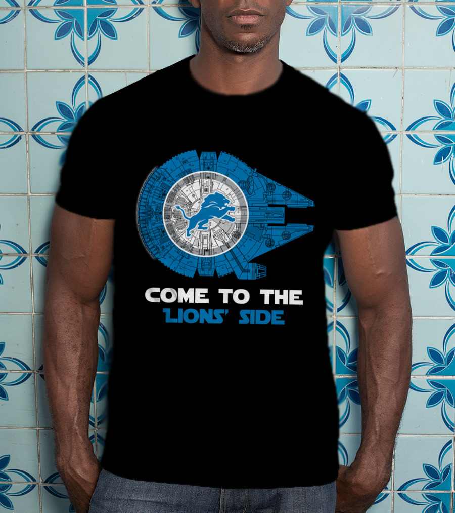 Come To The Lions' Side Millennium Falcon Detroit Lions T-Shirt