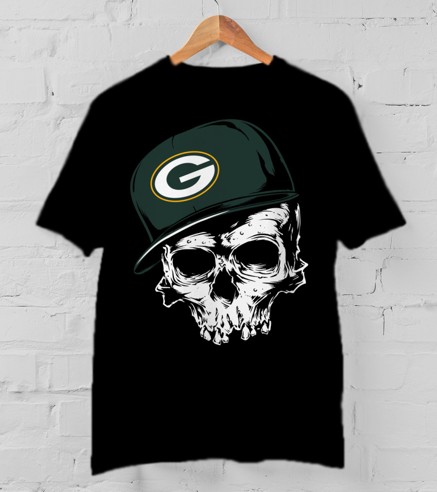Green Bay Packers Skull Cap T-Shirt