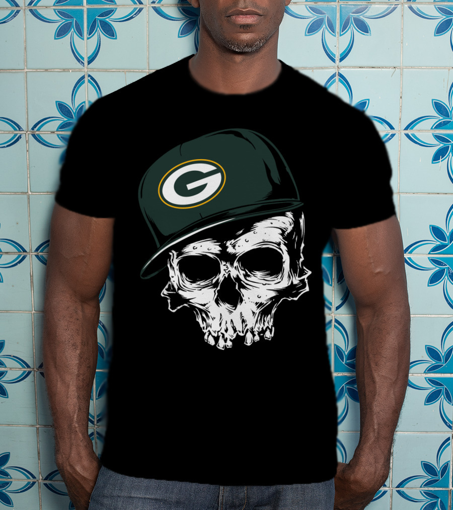 Green Bay Packers Skull Cap T-Shirt