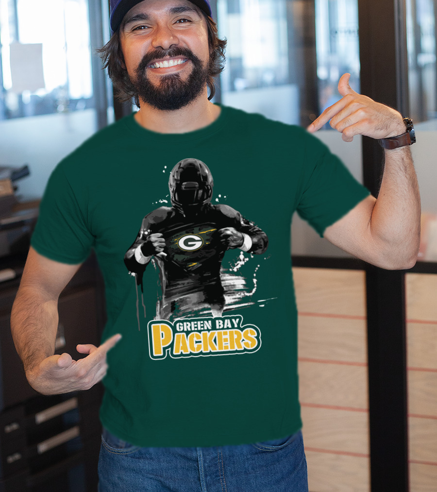 Green Bay Packers Superhero Football Player Iconic Team T-Shirt