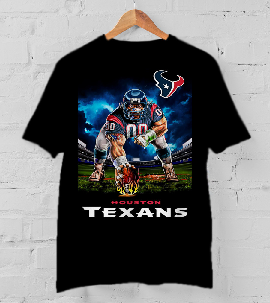 Houston Texans Football 3 Point Stance Nfl Stadium Team Spirit T-Shirt
