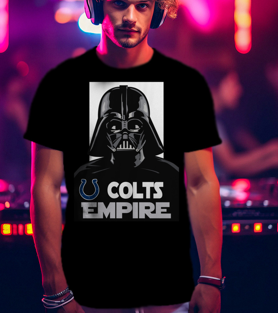 Colts Empire Darth Vader Indianapolis Nfl Football Team Star Wars Crossover T-Shirt
