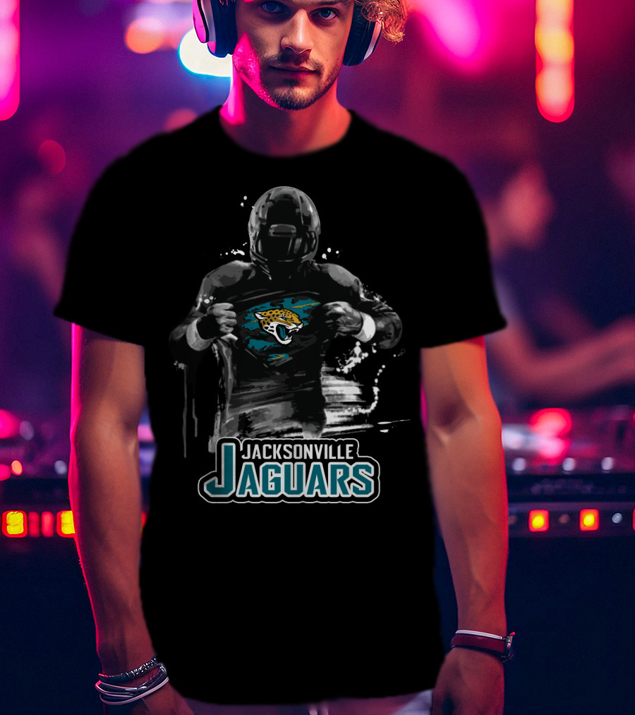 Jacksonville Jaguars Nfl Football Player In Action T-Shirt