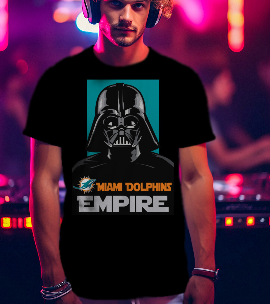 Miami Dolphins Empire Darth Vader Star Wars Crossover T-Shirt