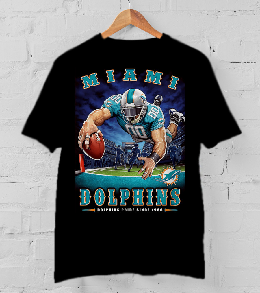 Miami Dolphins Pride Since 1966 Touchdown End Zone Nfl T-Shirt