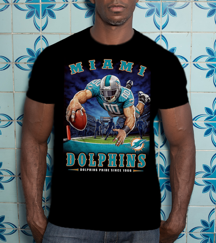Miami Dolphins Pride Since 1966 Touchdown End Zone Nfl T-Shirt