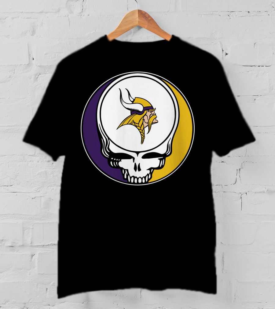 GRATEFUL DEAD Vikings Logo Skull Helmet T-Shirt