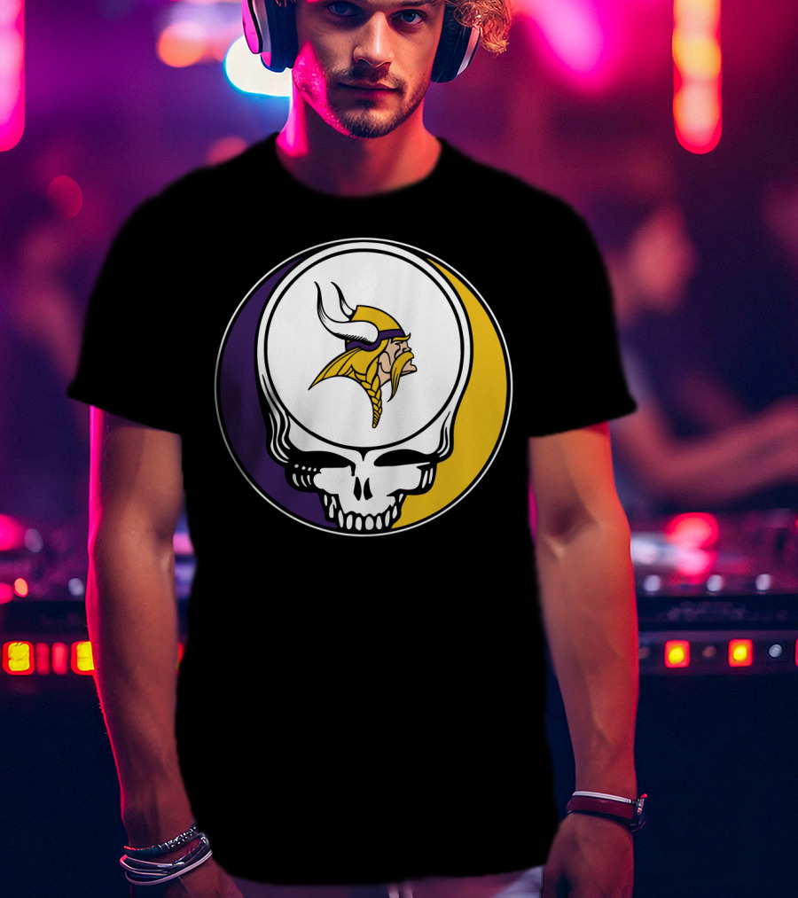 GRATEFUL DEAD Vikings Logo Skull Helmet T-Shirt