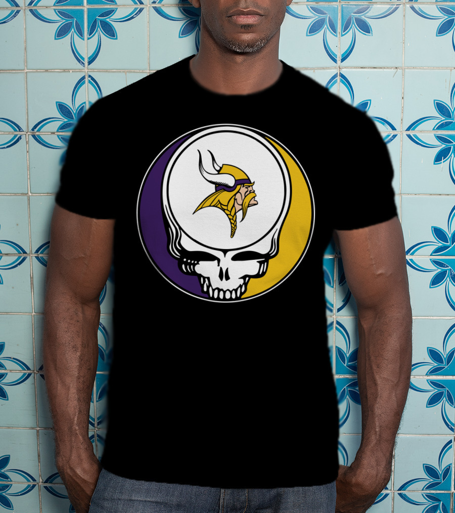 GRATEFUL DEAD Vikings Logo Skull Helmet T-Shirt