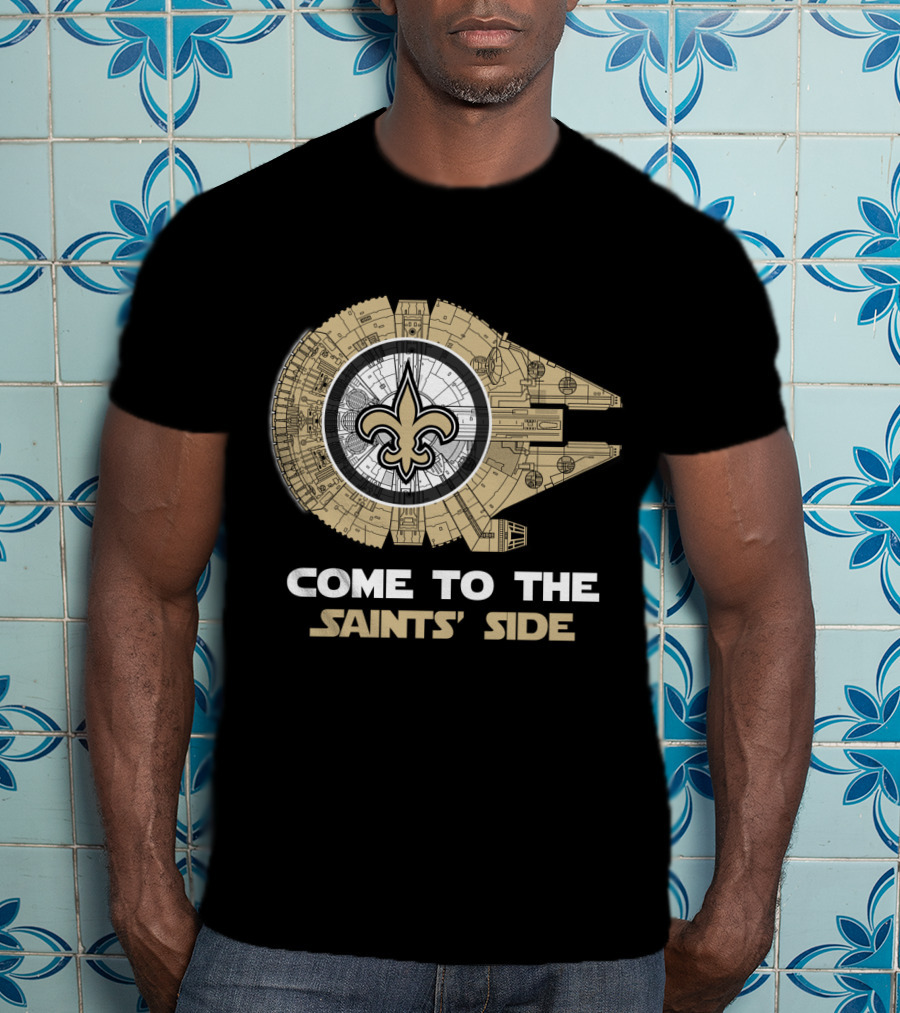 New Orleans Saints Come To The Saints' Side Millennium Falcon T-Shirt