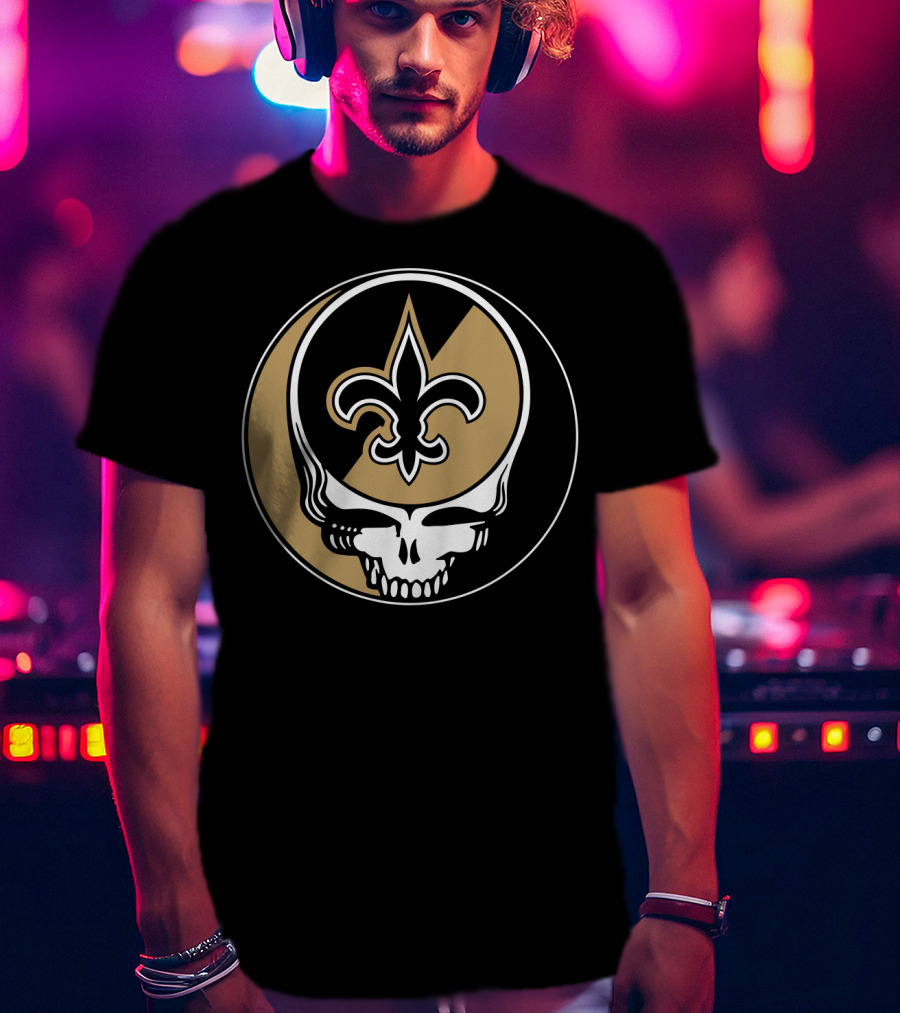 GRATEFUL DEAD Saints Skull Fleur-de-Lis T-Shirt