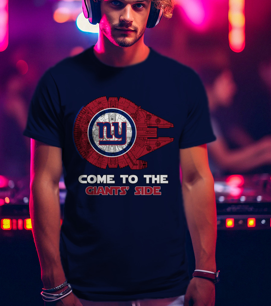 Come To The Giants' Side New York Giants Millennium Falcon T-Shirt