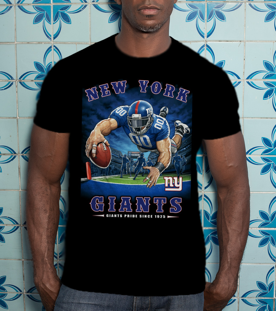 New York Giants Pride Since 1925 End Zone Nfl Tocobowl Football Player T-Shirt