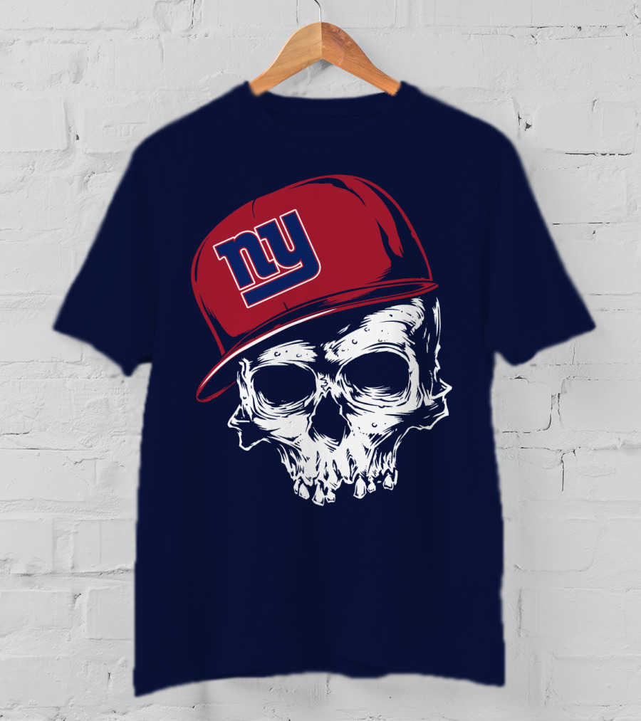 New York Giants Ny Skull Cap Red T-Shirt