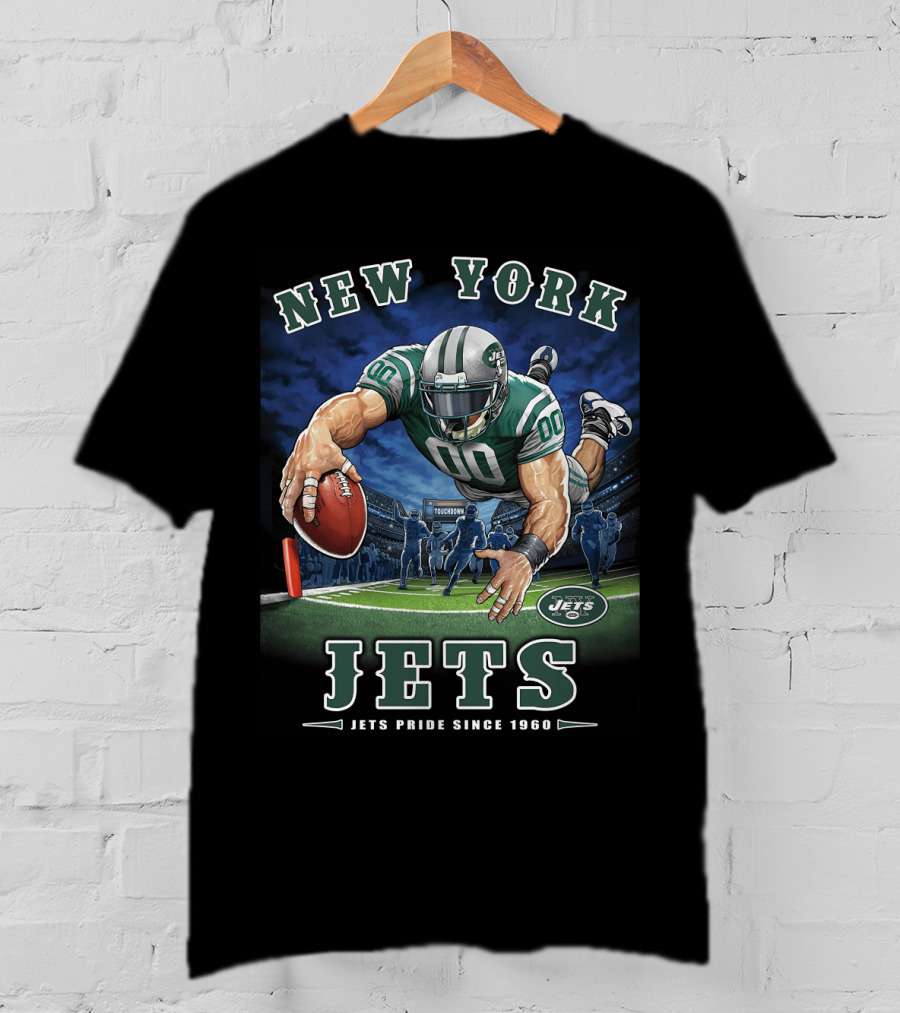 New York Jets Pride Since 1960 End Zone Touchdown T-Shirt