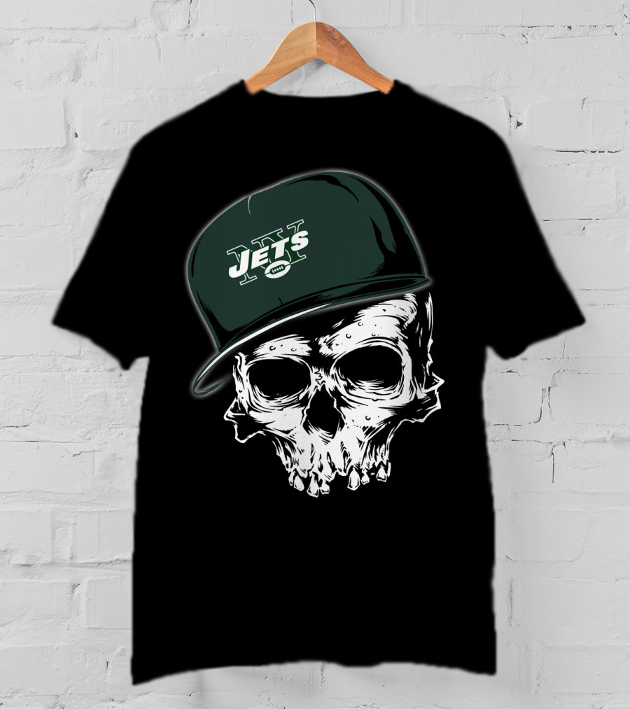 New York Jets Skull With Cap T-Shirt