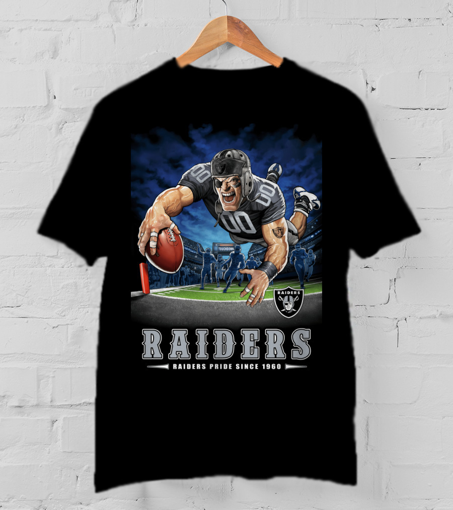 Raiders Pride Since 1960 Touchdown Football Player Raiders T-Shirt
